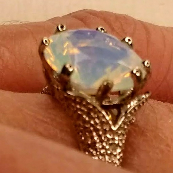 Sterling Silver Opal with Diamond Accent - Picture 3 of 3